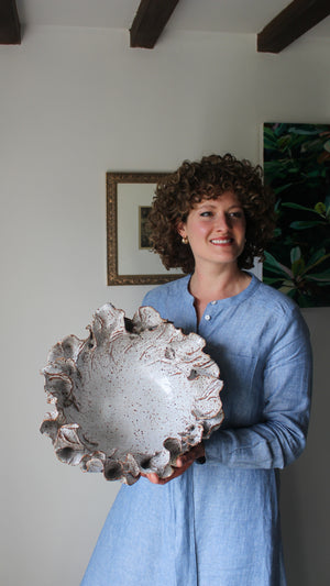 Anthos Bowl in Speckled White: One