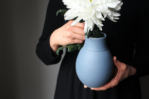 Daffodil or Tulip Vase in Matte Blue