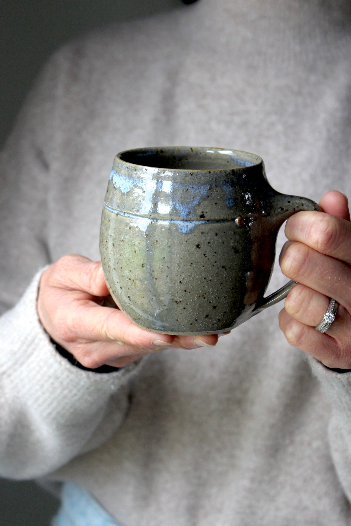 Textured/Speckled Blue Mug: Three