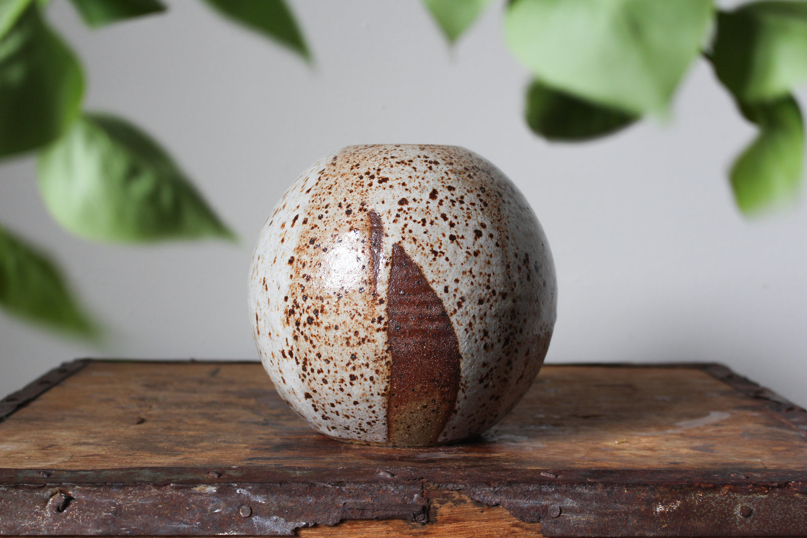 Poured Lustre Orb Vase