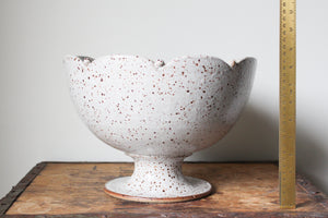 Large Scalloped-Edge Pearl Pedestal Dish