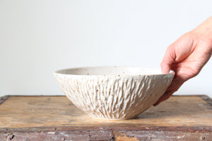 Textured Serving Bowl in Speckled White