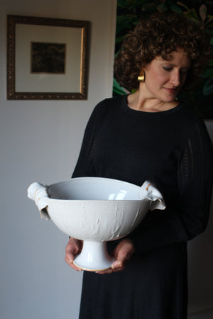 Largest Pedestal Dish in White