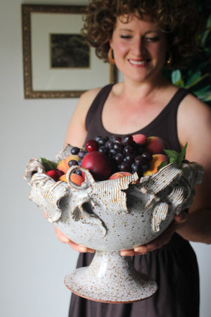 Slightly Imperfect Large Pedestal Dish (read full description)