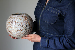 Slightly Flawed Carved Orb Vase