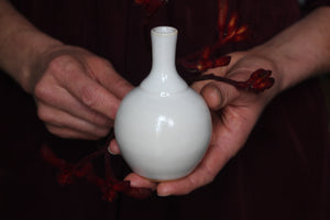 Glossy White Bud Vase