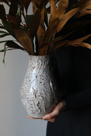 Large Vase in Speckled White: Six