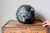 Large Flawed Orb Vase in Metallic Blue/Black