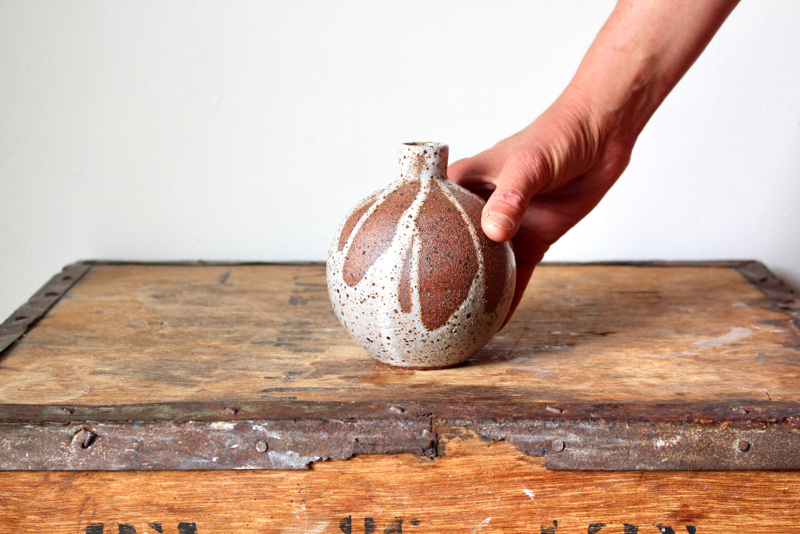 Poured Lustre Bud Vase