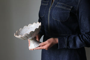 Scalloped-Edge Pedestal Dish