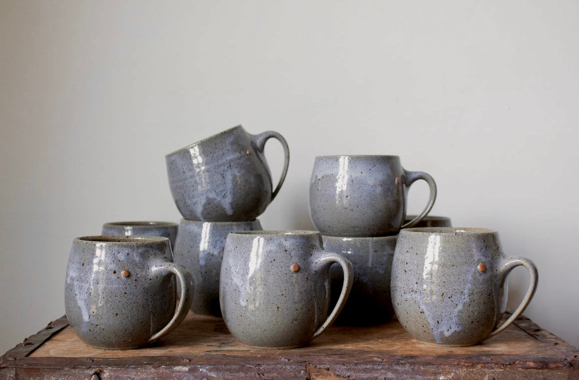 Textured/Speckled Blue and Tan Mug