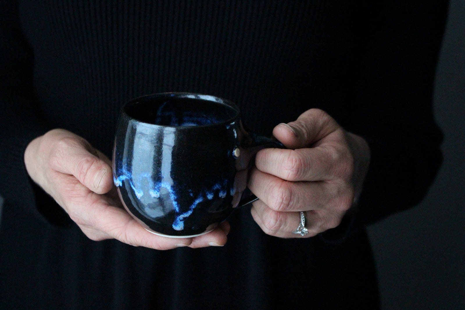 Smaller Tea Mug in Dark Blue: Two
