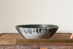 Black and White Serving Bowl with Speckles Inside