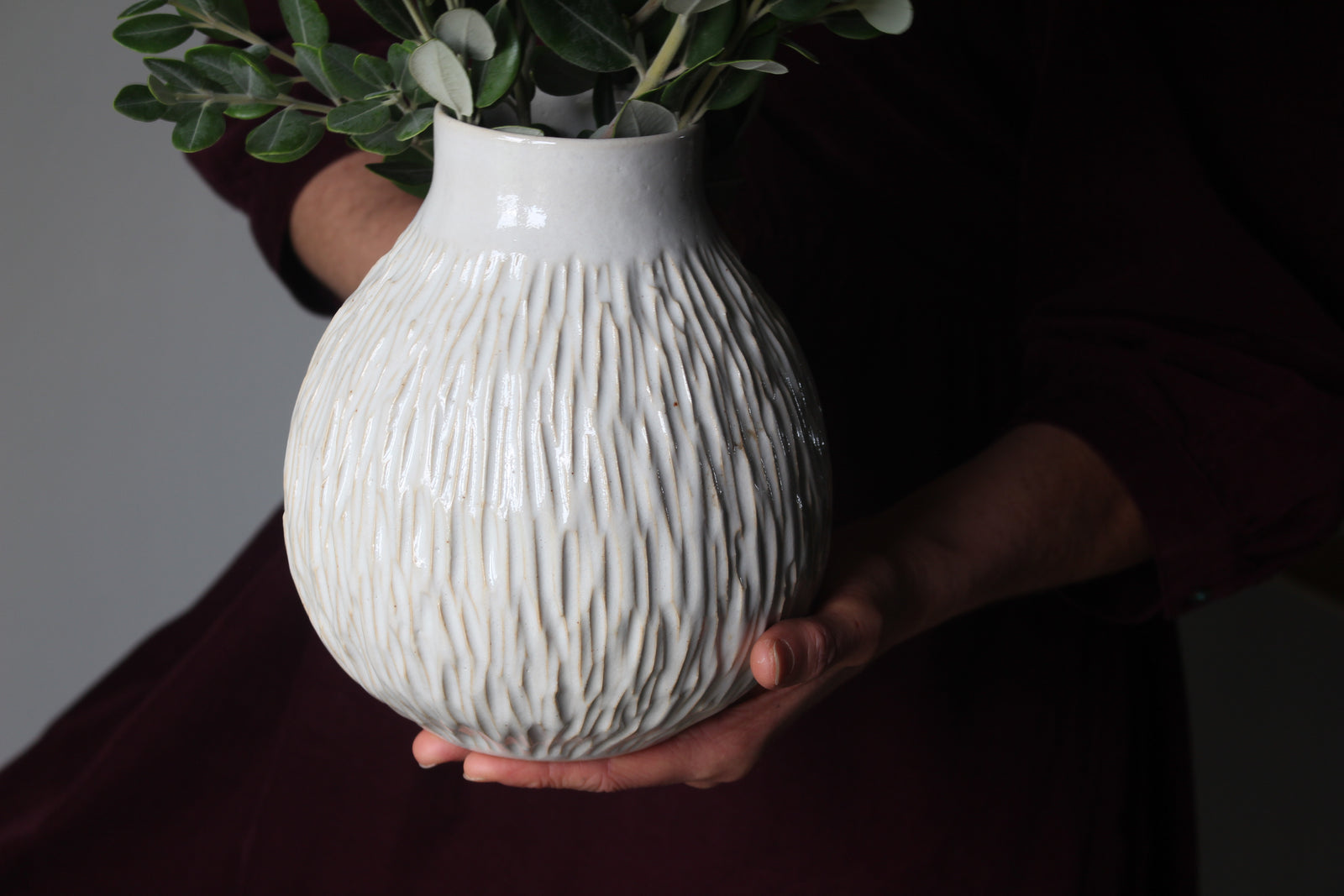 Slightly Flawed White Vase