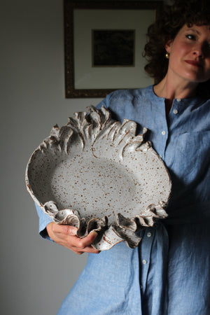Anthos Platter in Speckled White: Two