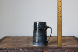 Straight-Sided Mug in Metallic Blue/Black