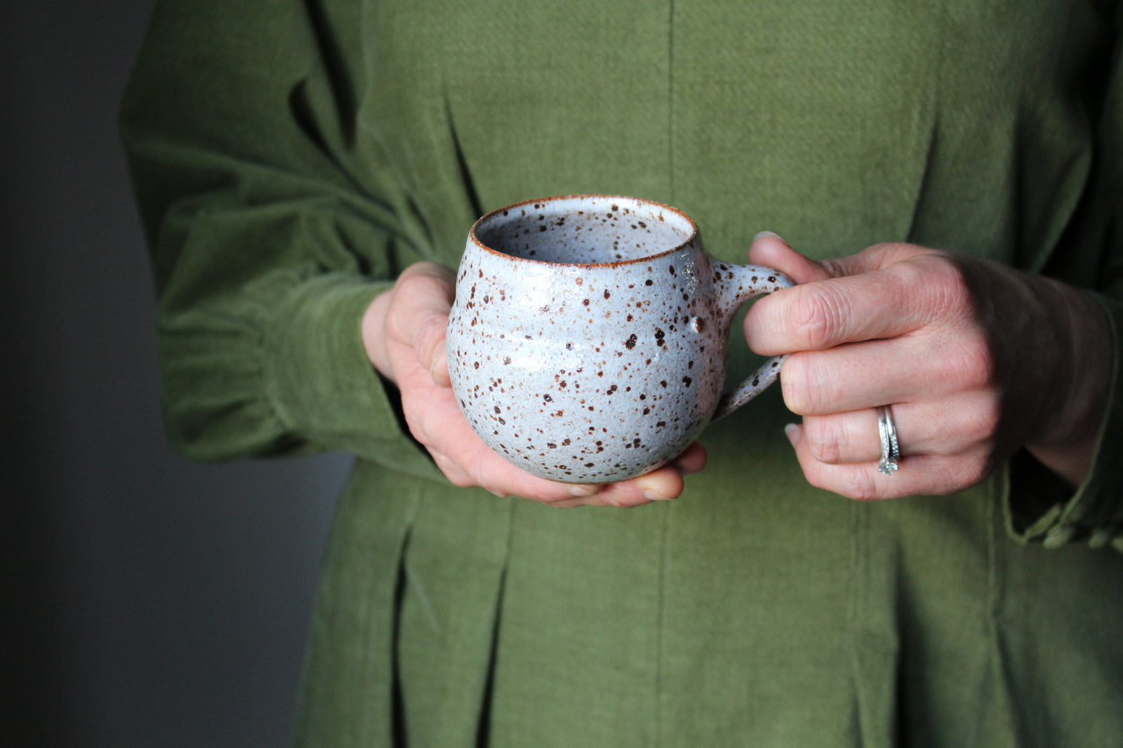 Smaller Tea Speckled White Mug: Two