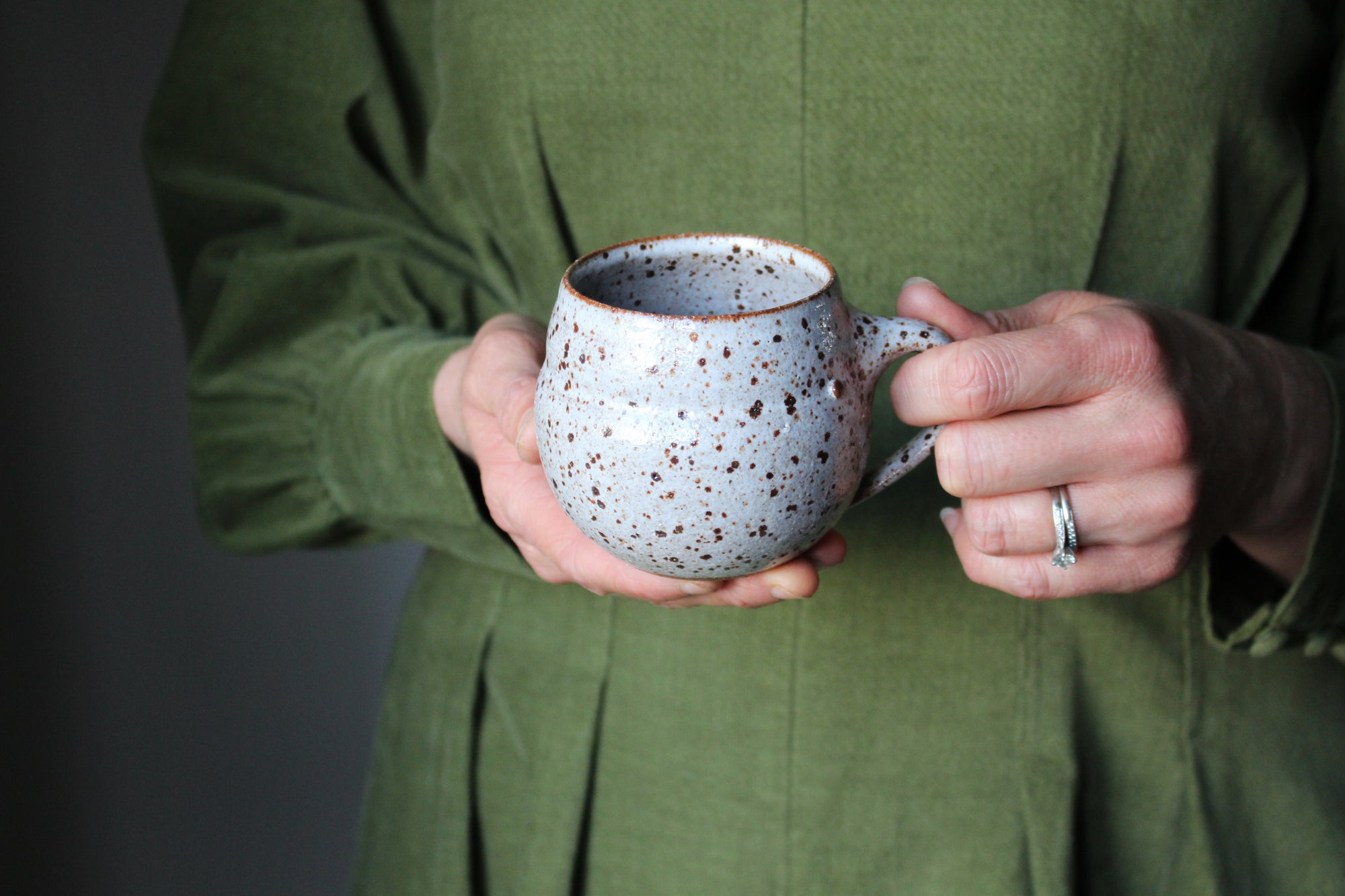 Smaller Tea Speckled White Mug: Two