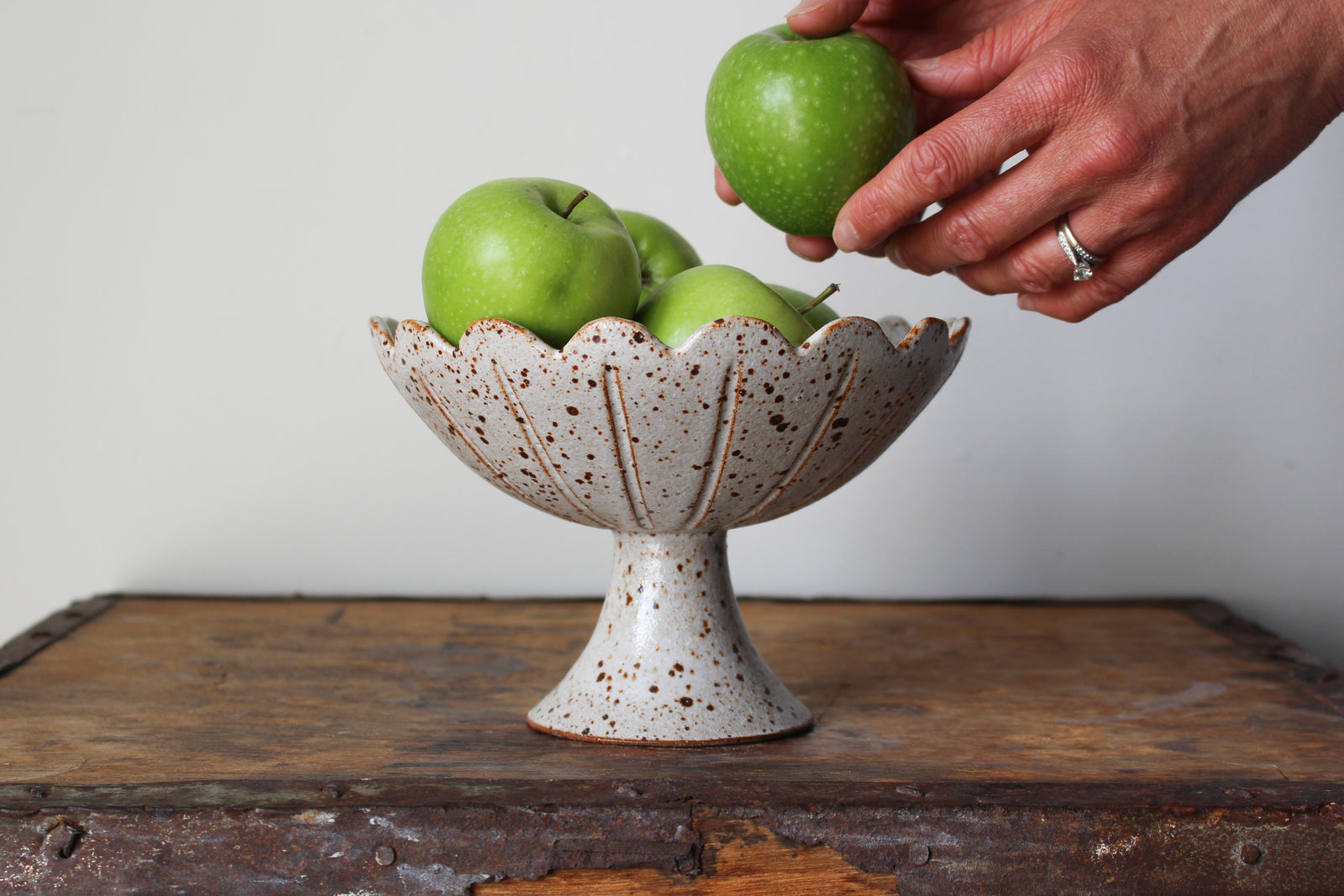 Scalloped-Edge Pedestal Dish