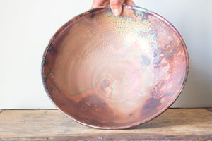 Metallic Rose Gold Raku Bowl: Three