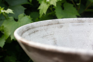 Large Crackle White Raku Bowl