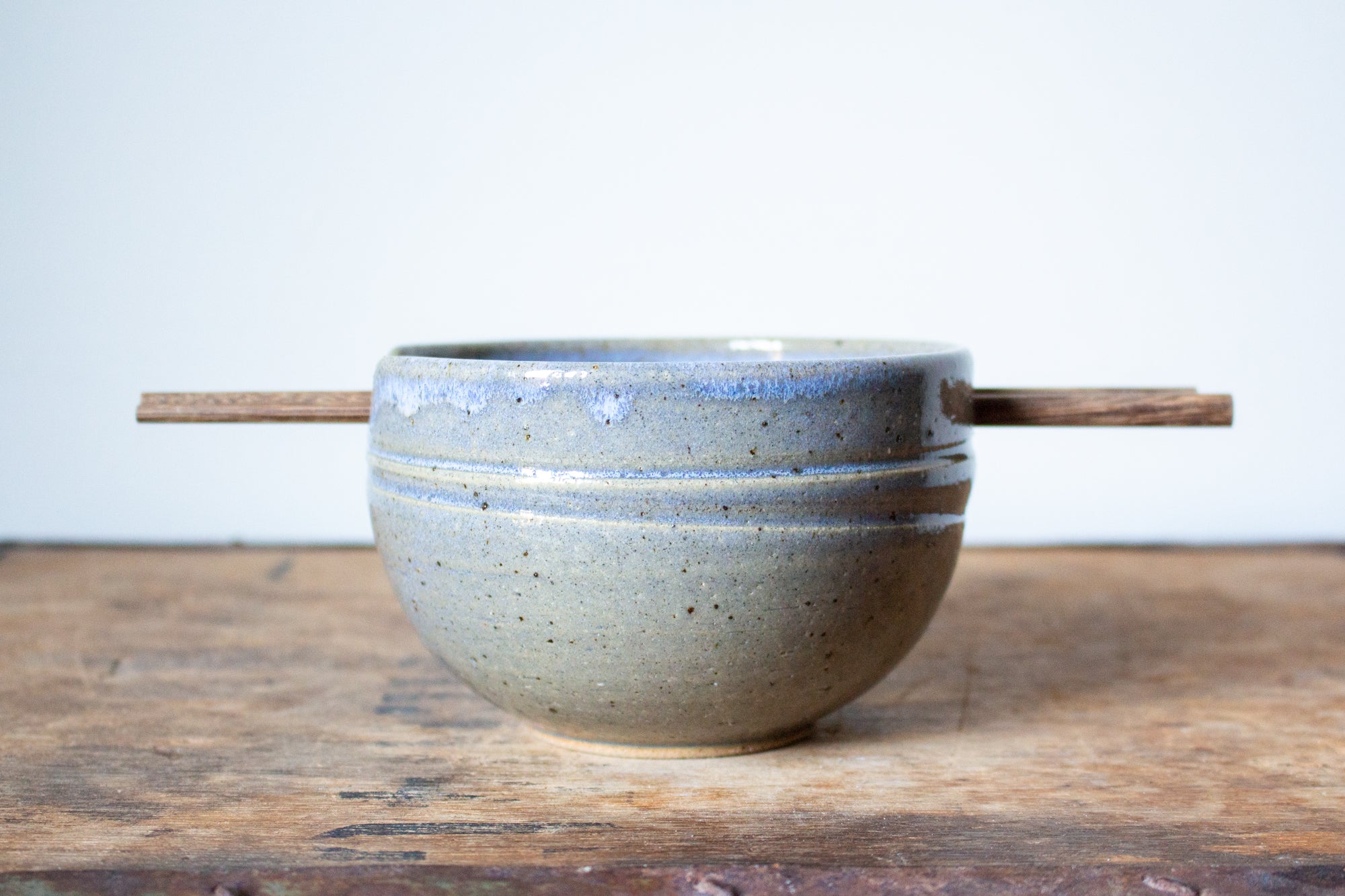 Slightly Flawed Rice Bowl in Rustic Blue Grey