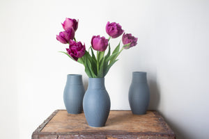 Daffodil or Tulip Vase in Matte Blue