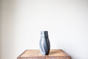 Poured Black and White Vase