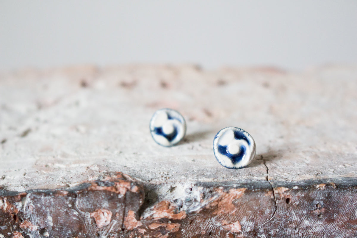 Handmade Ceramic Earrings: Nine