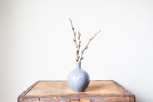 Glossy Blue Bud Vase: Twelve