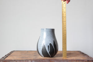 Poured Black and White Vase: Eleven