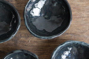 Black Salt or Pepper Pot with Wooden Spoon