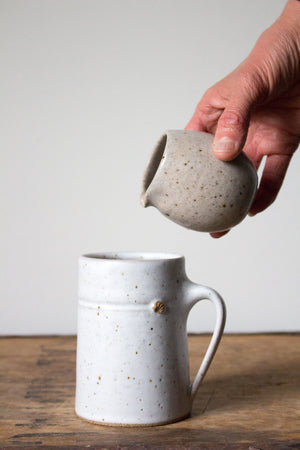 Small Hand Jug in Rustic White