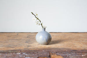 Tiny Glossy Blue Bud Vase: Seven