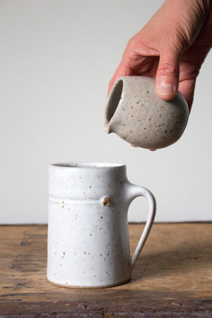 Small Hand Jug in Rustic White