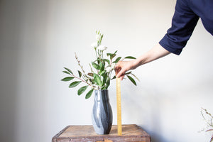 Poured Black and White Vase